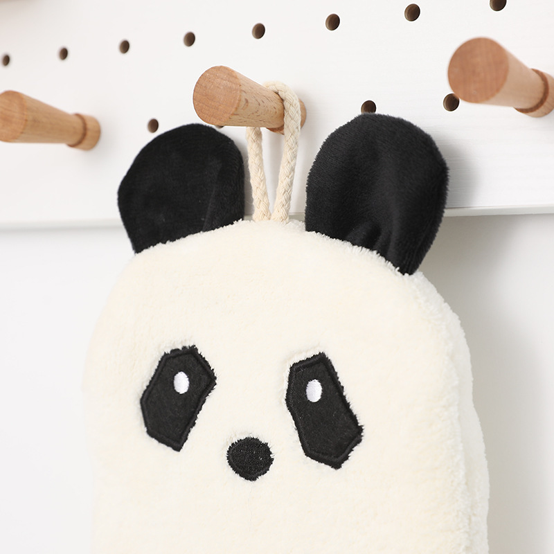 Hanging Cartoon Thickened Animal Hand Towel Baby Rabbit Children's Coral Velvet Dish Cloth Absorbent Quick Dry Hand Towel Application Scenario