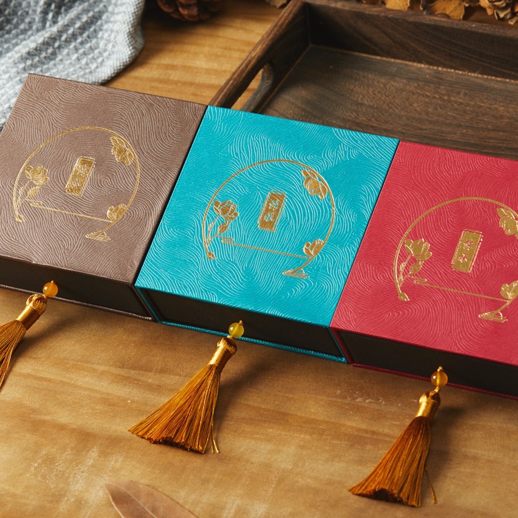 In-stock ancient-style gold jewelry box, drawer-style inheritance bracelet box, jewelry pendant, necklace bracelet box, jewelry packaging box details Picture