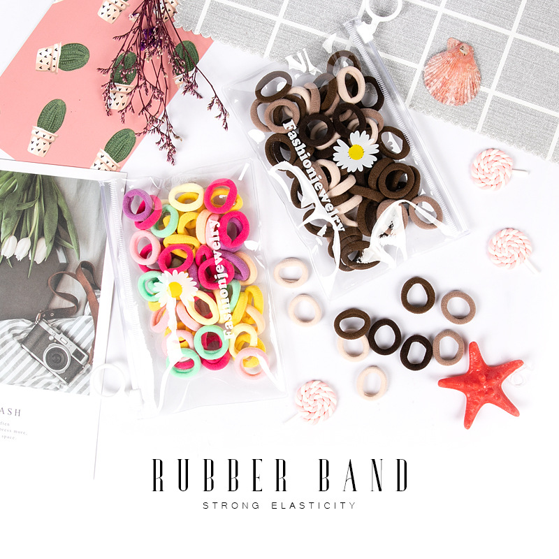 Candy Small Towel Ring With Pull Loop Daisy Bag Korean Version High Stretch Nylon Tie Hair Band Hair Tie 50 Pieces Of Leather Band Hair Accessories Leather Towel Ring Application Scenario
