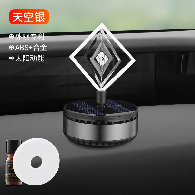 Car aromatherapy perfume, high-end car scented balm, rotating high-end solar perpetual motion 2024 ornaments, slow-rotating wind chimes Application Scenario