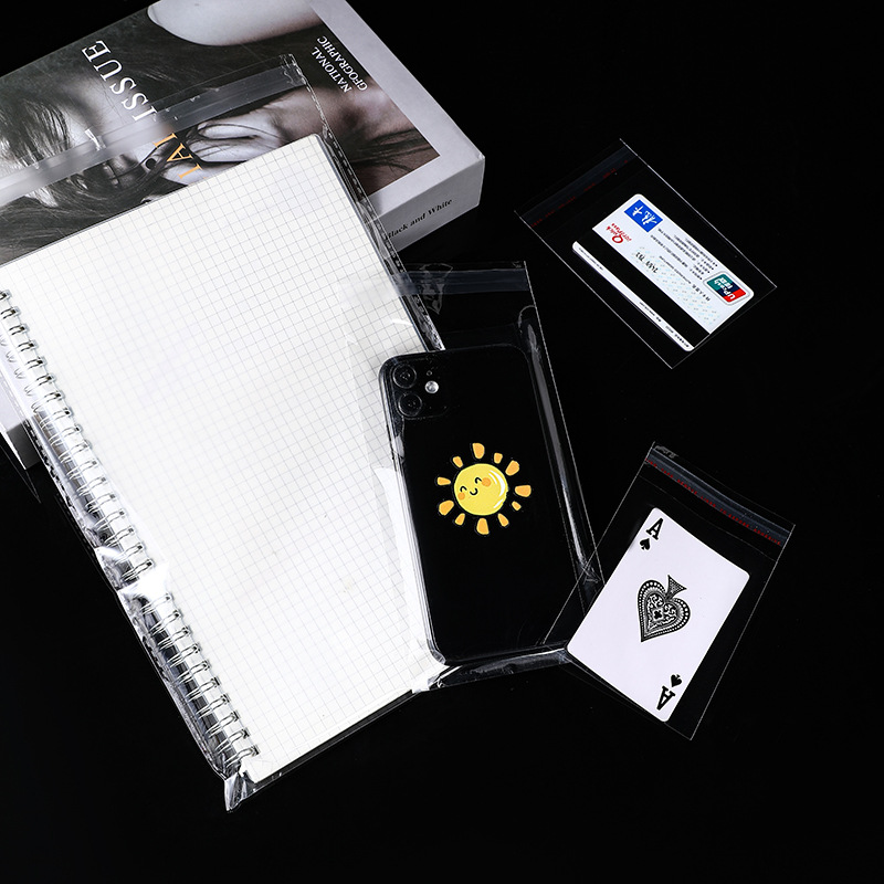 OPP self-adhesive bags, 7-thread packaging bags, transparent clothing plastic sealing self-adhesive bags, mobile phone accessory self-sticking bags Specification image