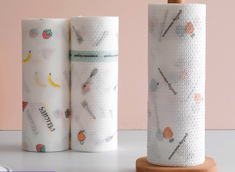 Dry and wet disposable extra-large roll kitchen cleaning cloth
