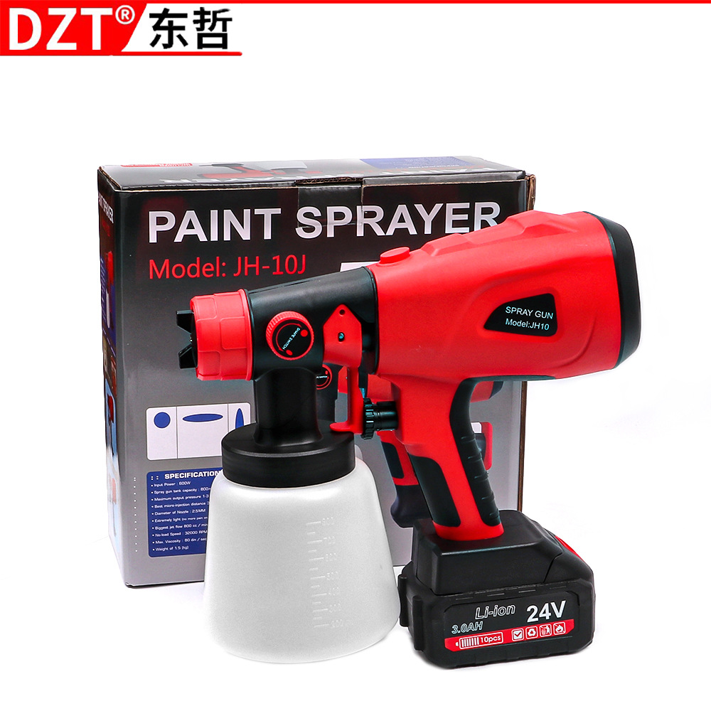 Red lithium battery spray gun, electric detachable spray painting, Makita interface small household automatic spray gun Item Picture