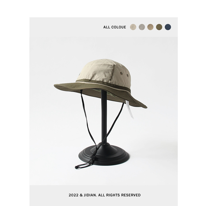 2022 Draw Rope Fisherman Hat Women Summer Sun Protection Outdoor Mountaineering Breathable Sun Hat Fishing Hat Men Trendy Item Picture