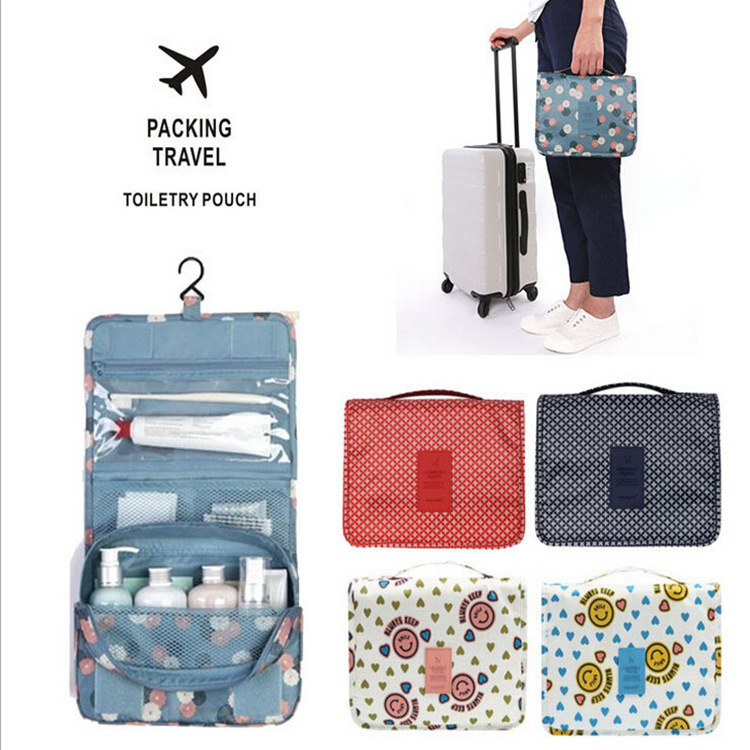 Hanging toiletry and makeup bag