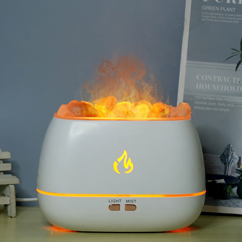 The manufacturer's new salt stone flame aroma diffuser for office and home use, USB humidifier, 5V essential oil diffuser, and air purifier details Picture
