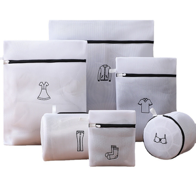 Wholesale Thickened Sandwich Embroidery Laundry Bag Japanese And Korean Double Embroidered Care Bag Bra Bag Anti-Deformation Mesh Bag details Picture