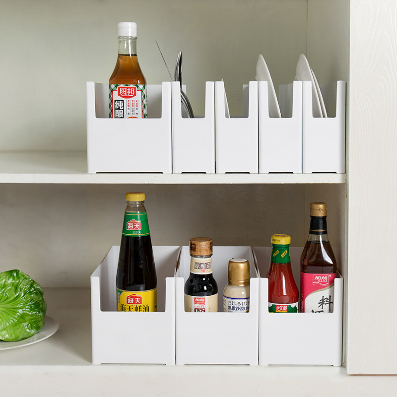 Household cabinet storage boxes, sundries, snacks, kitchenware, cosmetics, Japanese-style desktop, stacked and organized storage baskets Specification image