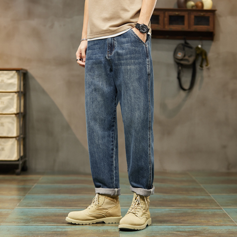 High-quality men's new collection of jeans for the autumn of 2023, trendy and stylish long pants, stretch Halon pants, and men's casual long pants