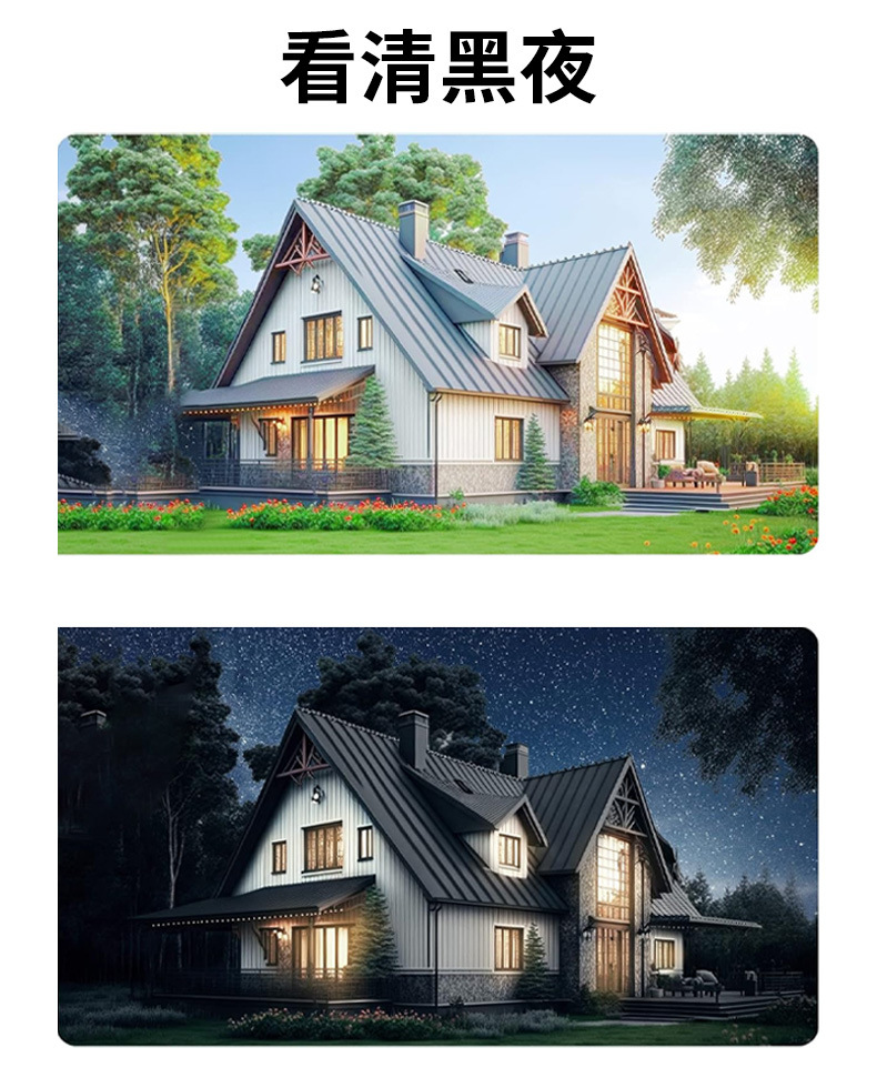 Solar-powered zoom camera, multi-lens tracking camera, dual solar panel outdoor monitoring camera pic 8