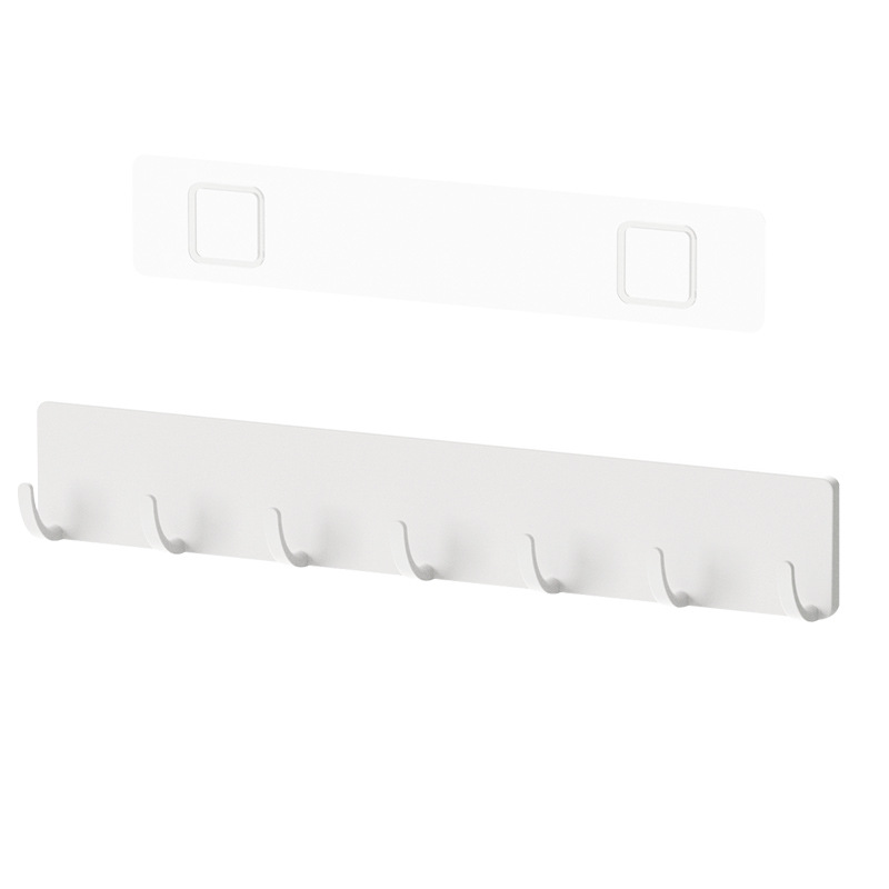 简约挂钩墙壁挂毛巾浴室一排挂衣架长条粘胶厨房衣服排钩免打孔