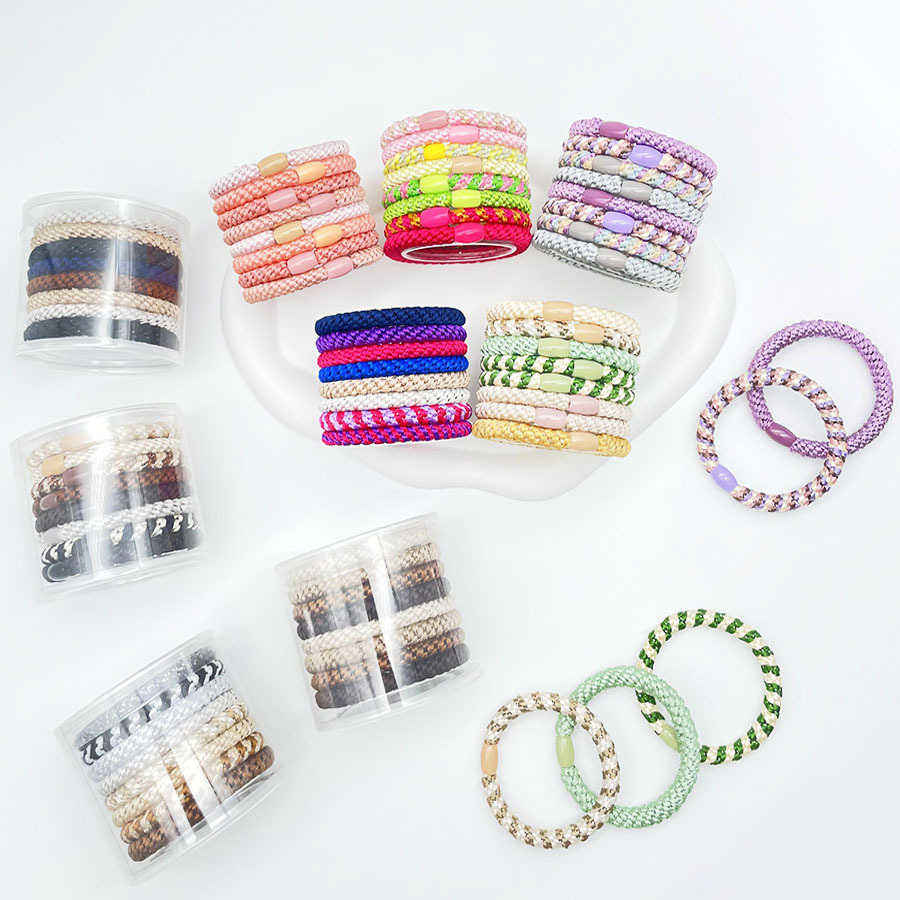 Wholesale of new cross-border hair ties and hair accessories, featuring 8 pieces of high-end Korean embroidery thread for tying and stretching high elasticity