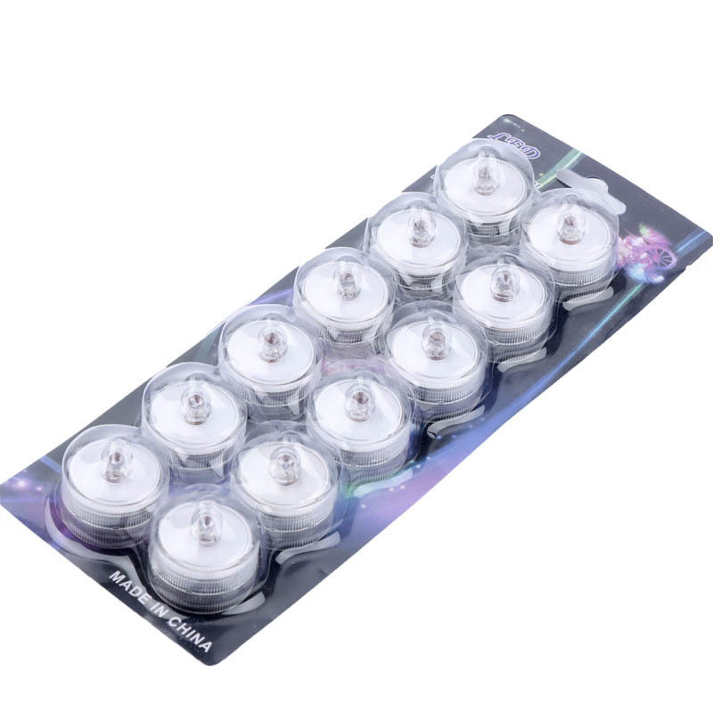 Circular led waterproof candle light, fish tank water plant, swimming pool diving light, murder mystery game props, seven-color electronic candle light Item Picture
