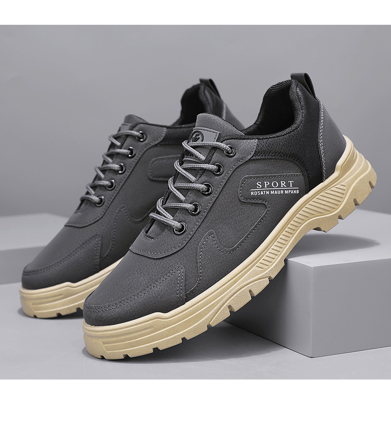 男鞋春季工地干活防滑耐磨百搭鞋子男休闲运动劳保鞋工装橡胶鞋底详情20