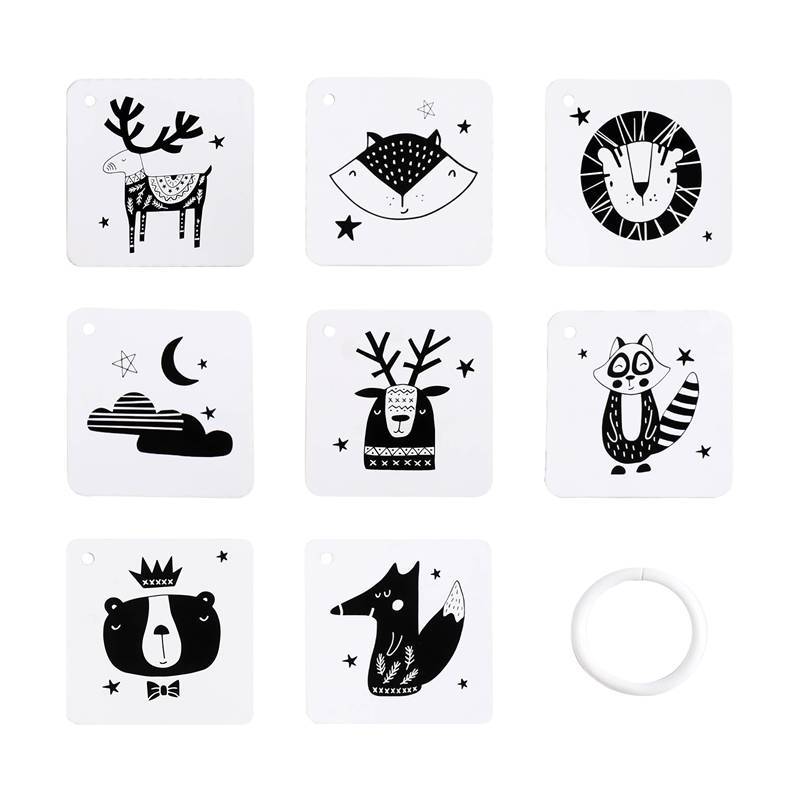 Black and white cards for early education of infants, visual stimulation cards for newborns, and toys for infants aged 0 to 3 months to follow and gaze Item Picture