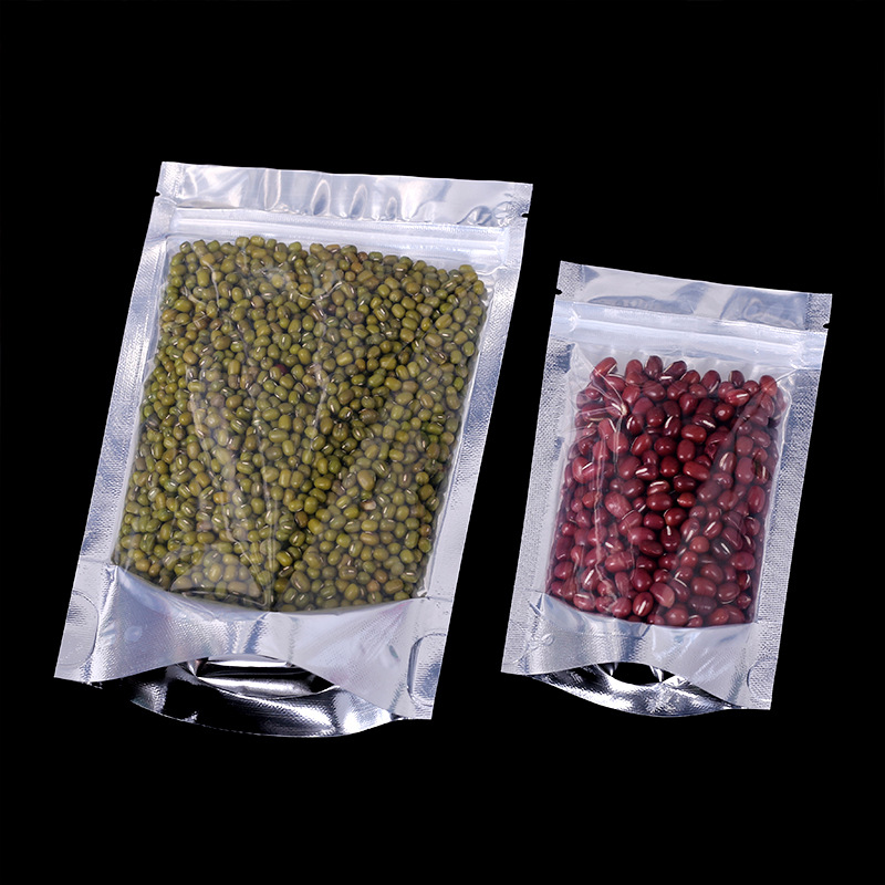 Factory wholesale semi-transparent yin-yang self-sealing bags, plastic self-standing packaging bags, sealed food bone-pulling self-sealing bags Specification image