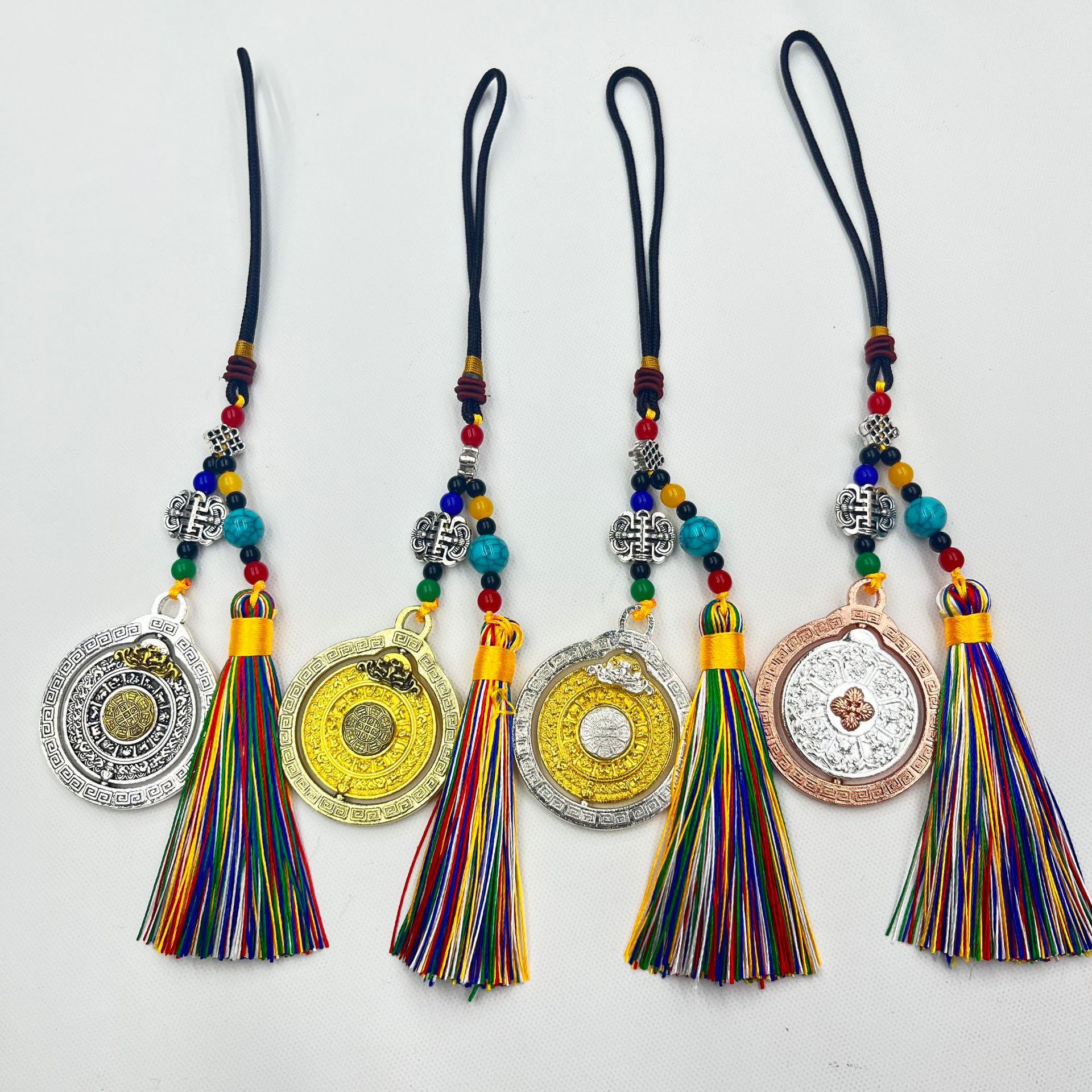 复古民族风挂饰 可转动流苏车载包挂旅游十二生肖八卦九宫八吉祥