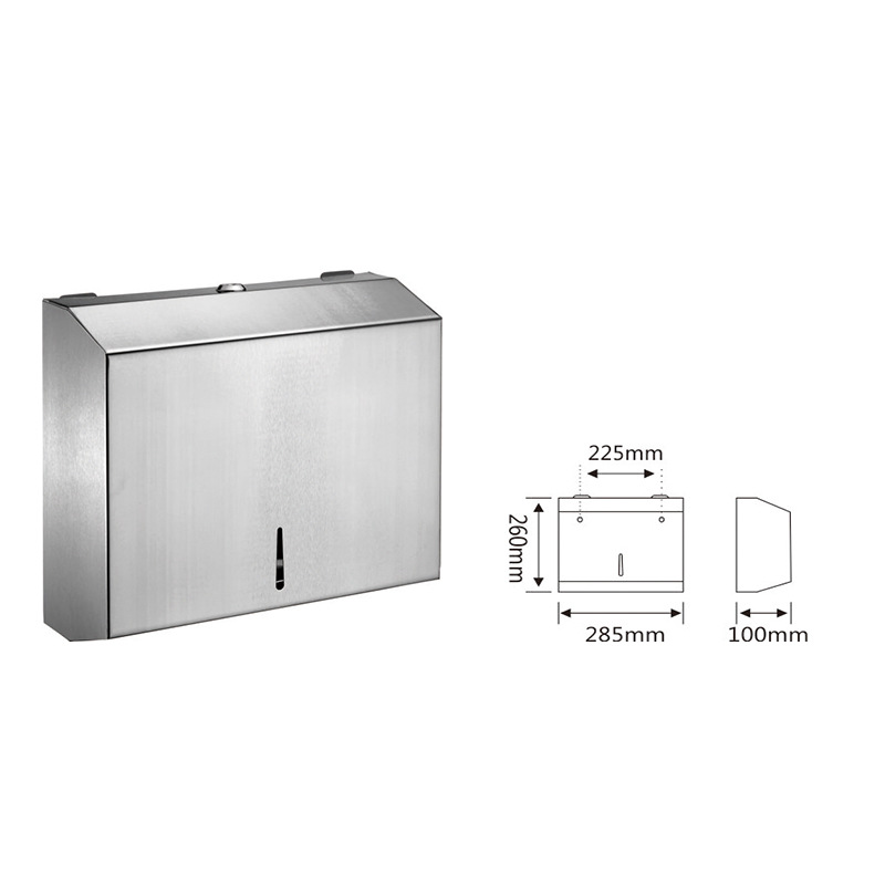 Shuobang Stainless Steel Large Roll Paper Box Toilet Paper Box With Mobile Phone Rack Hotel Public Toilet Project Best-Selling Application Scenario
