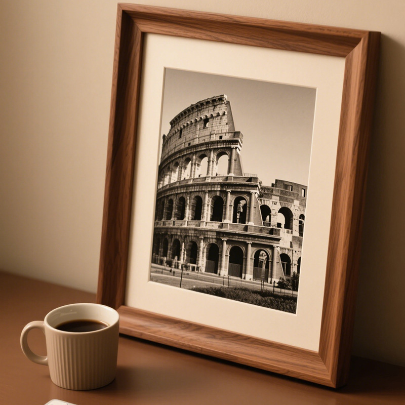 复古木质黑白建筑相框可摆件装饰可挂墙美观多种尺寸多种装饰diy