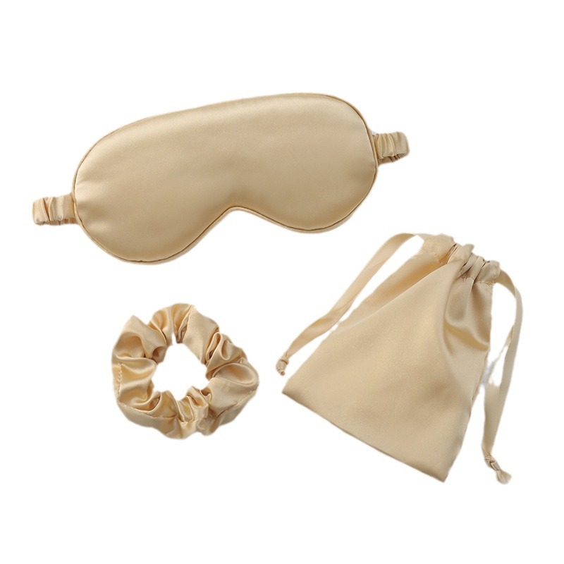 Silk Eye Mask Three Piece Hair Band Headband Pocket Wedding Companion Gift Outdoor Portable Storage Shade Sleep Item Picture