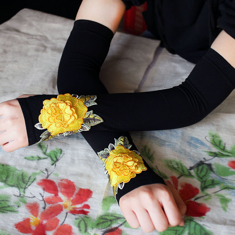 防晒袖套女防紫外线冰丝手袖护臂骑行夏天开车长款手臂套薄款户外