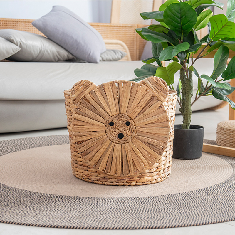Hand-woven storage baskets, dirty clothes baskets, dirty clothes hampers, straw woven storage baskets, sundries storage frames, snack storage baskets details Picture