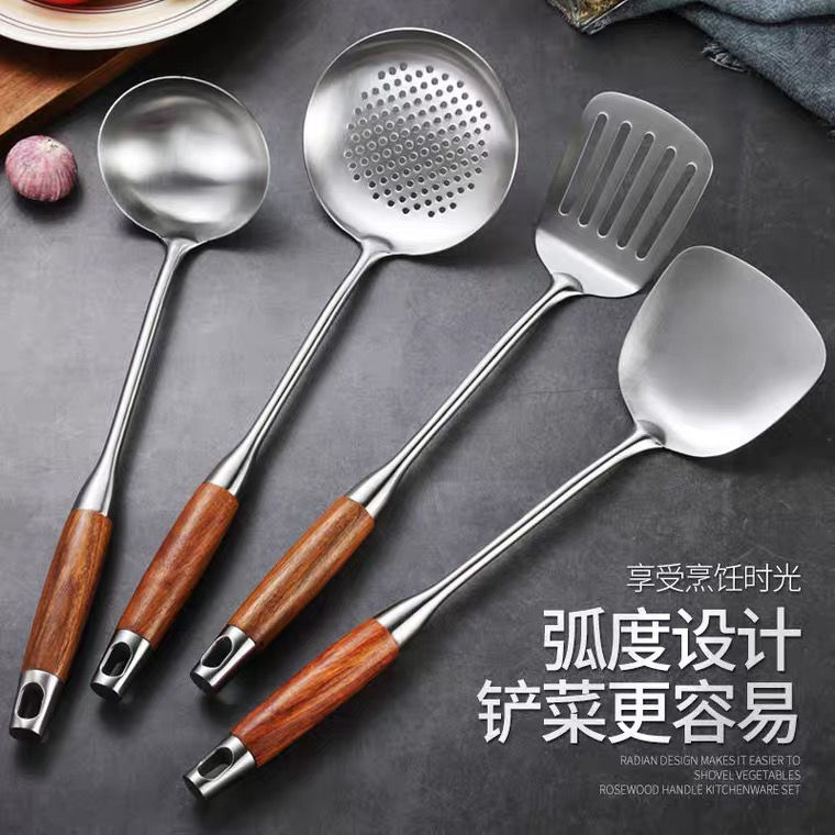 Kitchenware set: Spatula, household 304 stainless steel stir-frying spatula, soup spoon, complete kitchen cooking utensils and cooking tools Specification image