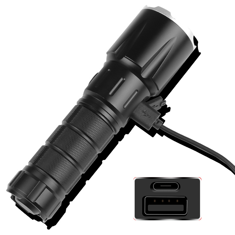 Crossover nuevo XHP50 aleación de aluminio copa de luz de enfoque fijo luz brillante linterna Type-c recargable ataque cabeza linterna Specification image