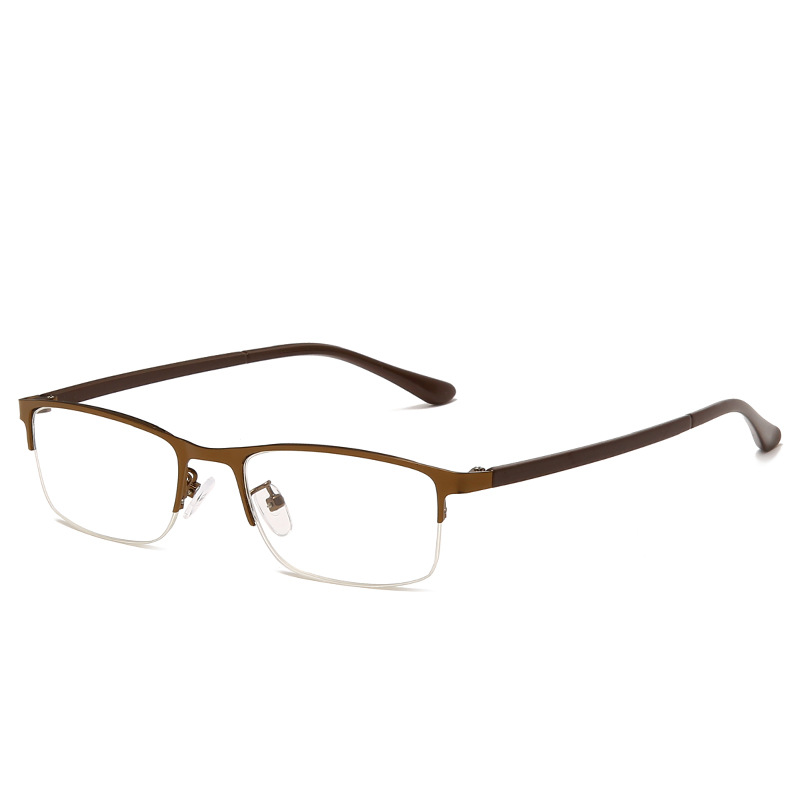 New metal reading glasses for young men, universal glasses, comfortable and personalized, semi-frame fashionable square glasses 111 Specification image