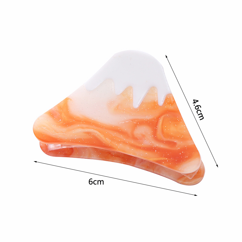 Japanese Mount Fuji Gradient Splice Acetic Acid Hair Accessories Small Fresh Grab Clip Hair Clip High Ponytail Back Head Bun Hair Accessories Application Scenario