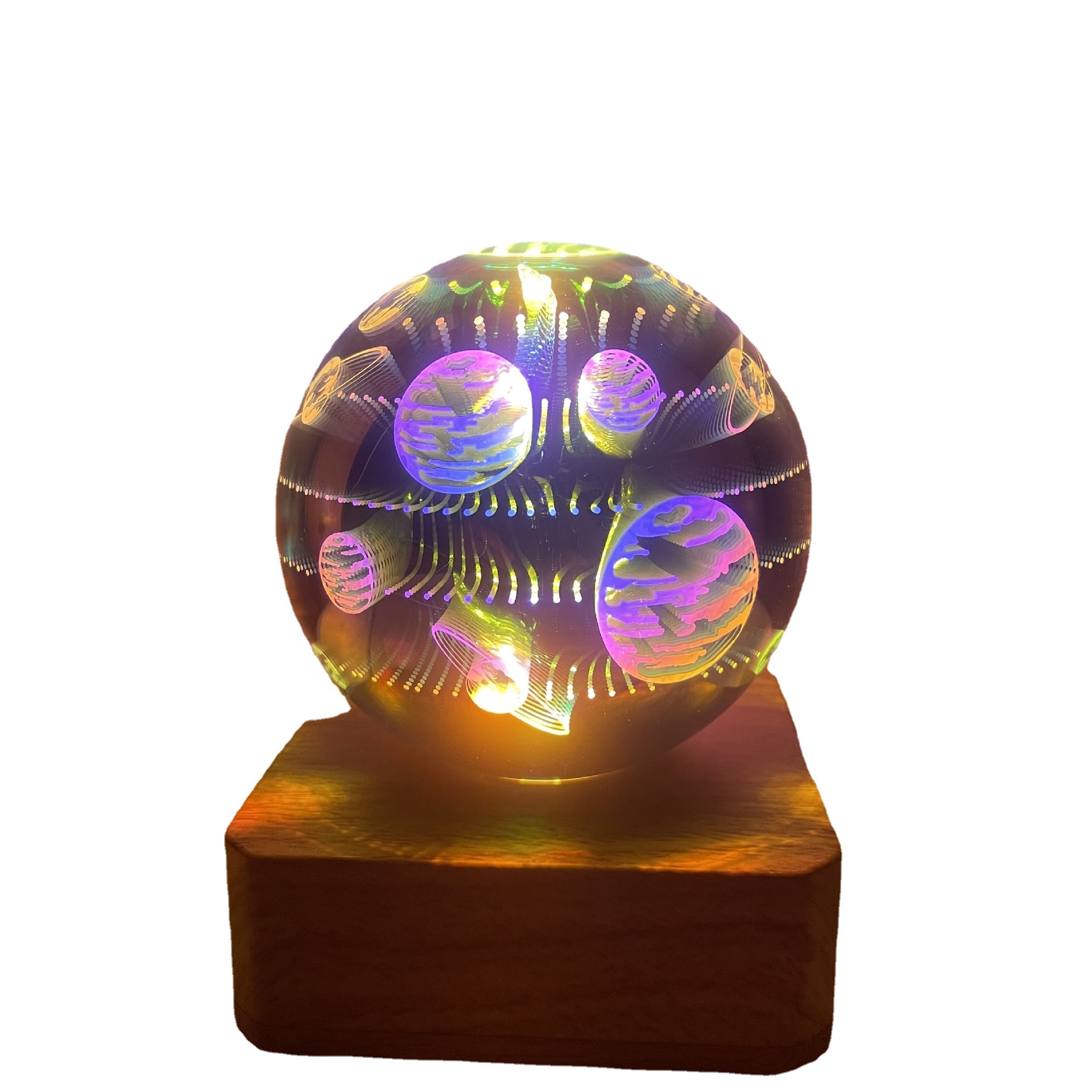USB plug-in starry sky light, LED spherical laser cool projection light, RGB seven-color magic ball night light factory direct sales Item Picture
