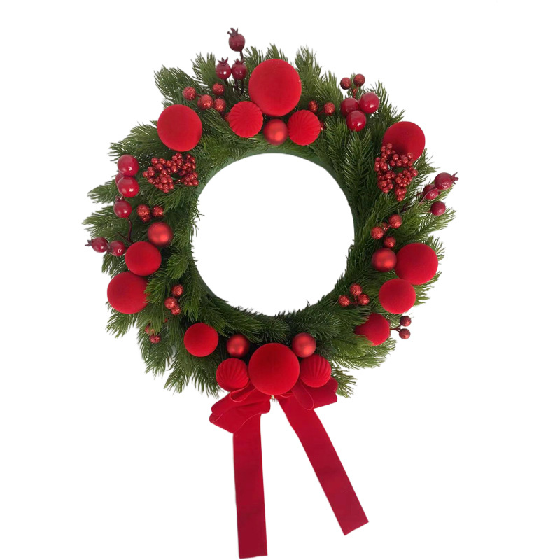 New Christmas decorations garland simulation rattan hotel shopping mall scene layout door hanging wall hanging flocking high-grade Item Picture