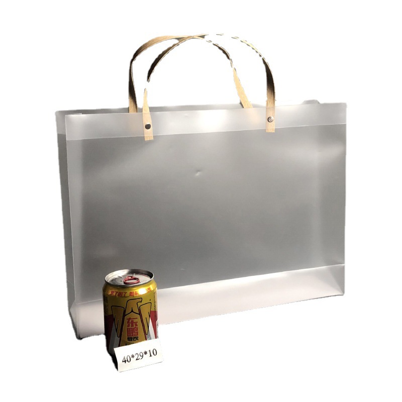 Christmas waterproof transparent frosted handbag, gift bag, flower bag, plastic wedding candy packaging, hand-held bag Item Picture