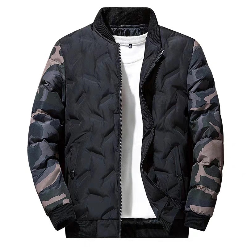 New thickened and trendy cross-border cotton-padded jacket for men in winter Korean style with baseball collar down Item Picture