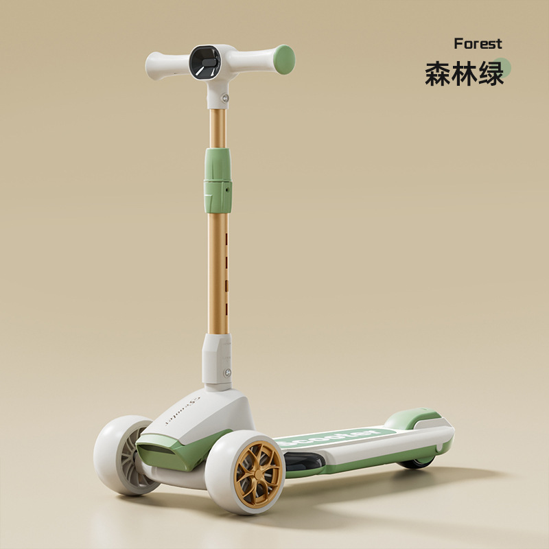 厂家批发儿童滑板车1-3-8岁男女宝宝大童带音乐灯光一键折叠童车