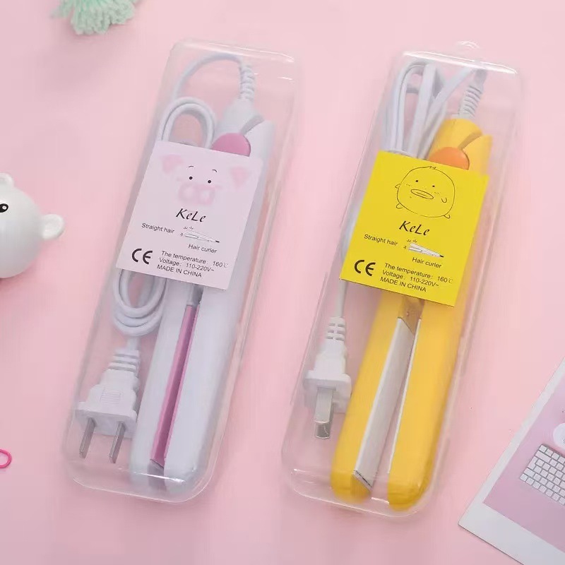 Mini clipper for home dormitory, portable bangs perming stick, straight hair curling iron, dual-purpose curling iron, straight clipper Application Scenario