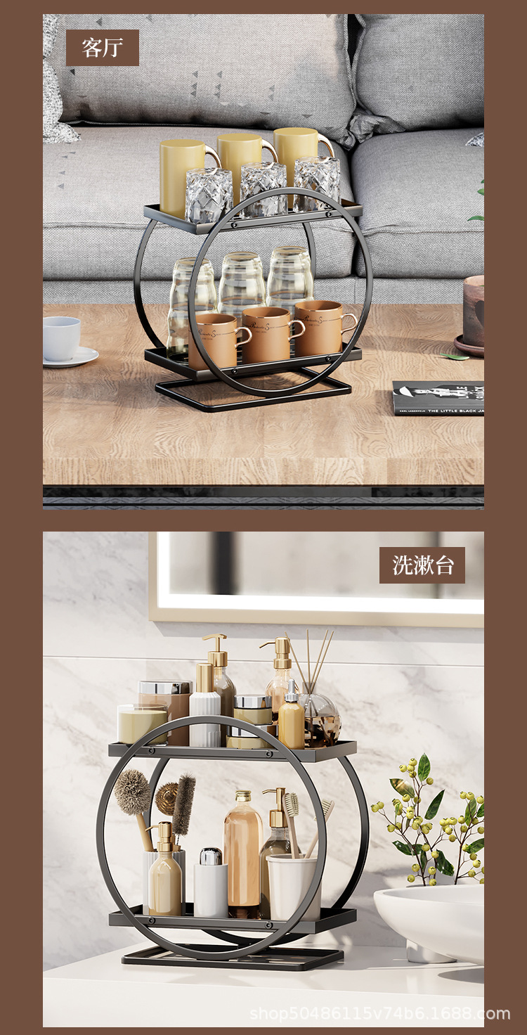 跨境亚马逊化妆品收纳盒卫生间梳妆台护肤品香水置物架桌面整理盒详情10