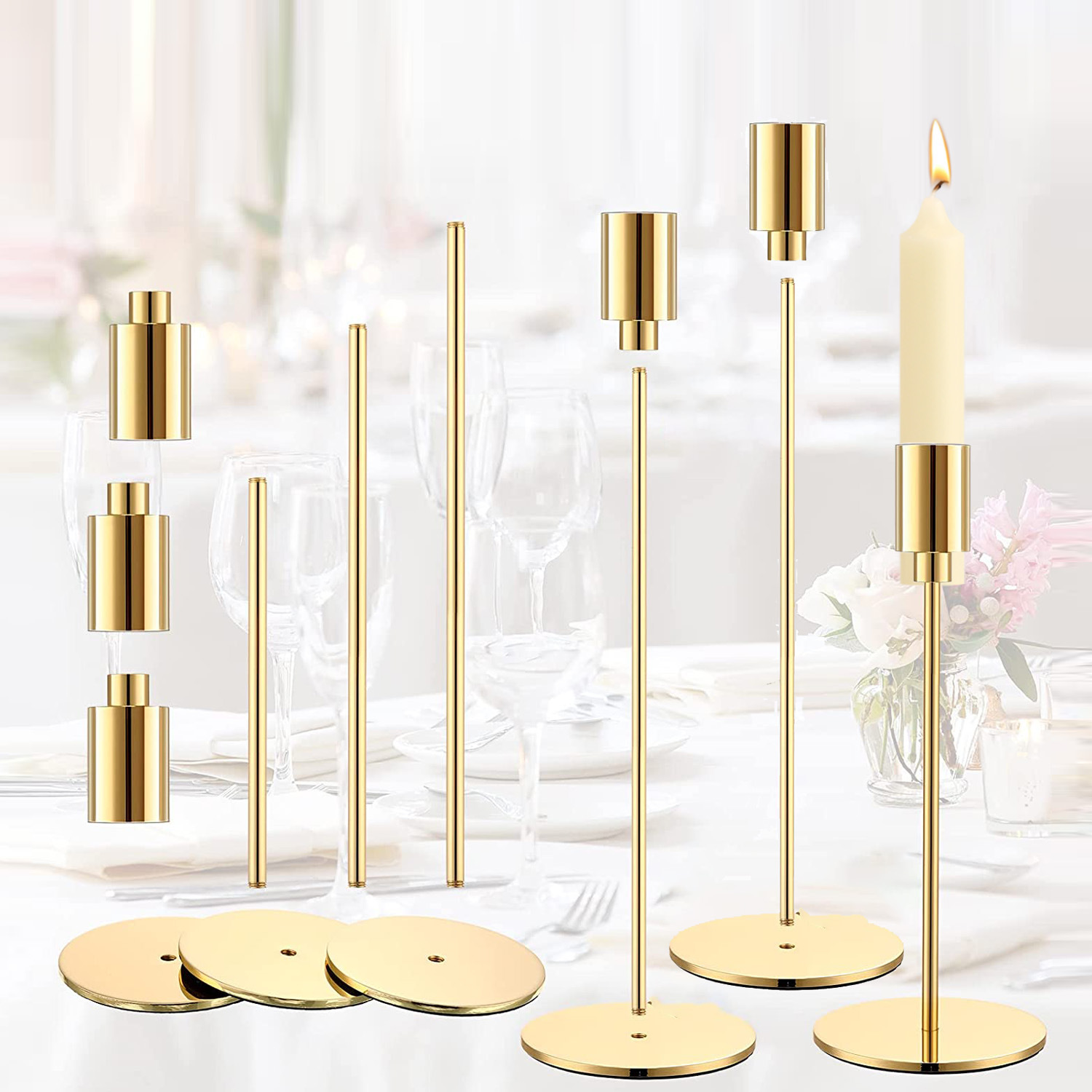 Cross-Border Amazon Candle Holder Wholesale Metal Iron Candle Holder Decoration Home Living Room Crafts Wedding Candle Holder