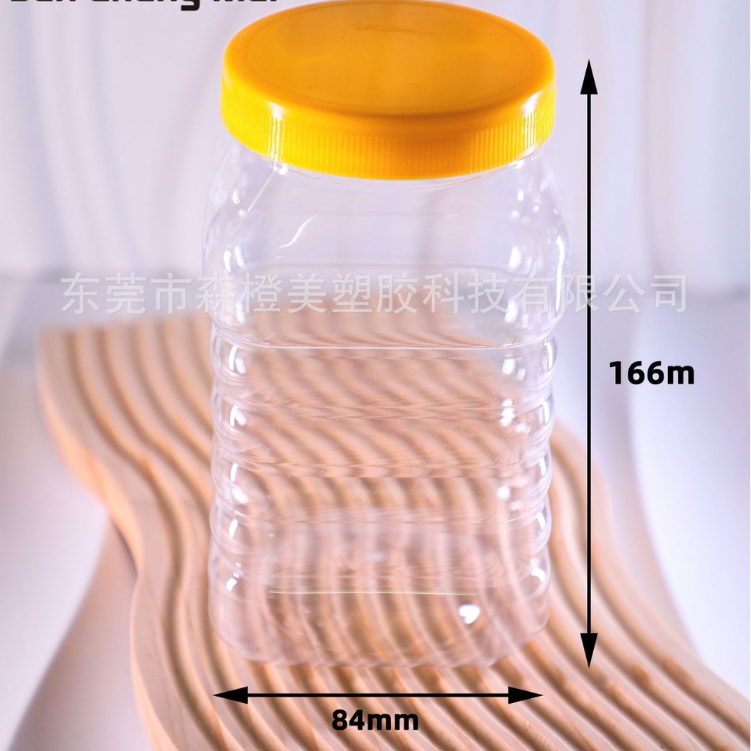 1.5-liter food plastic bottles with caps, square plastic cans, sealed cans, transparent plastic cans, manufacturers details Picture