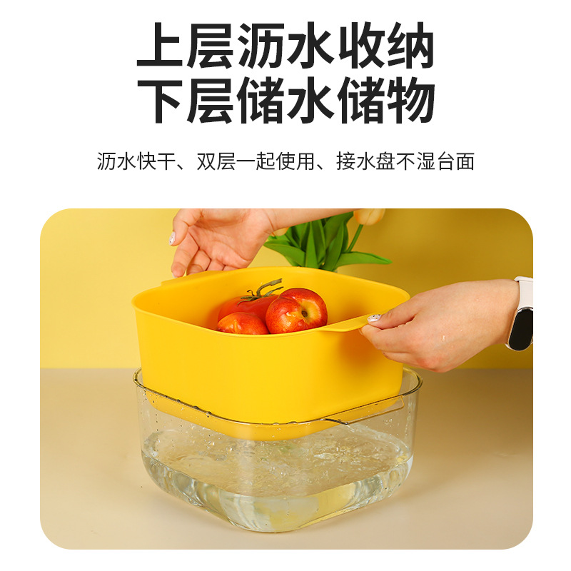沥水篮/厨房沥水篮/不锈钢盆/折叠菜板/可折叠洗菜篮产品图
