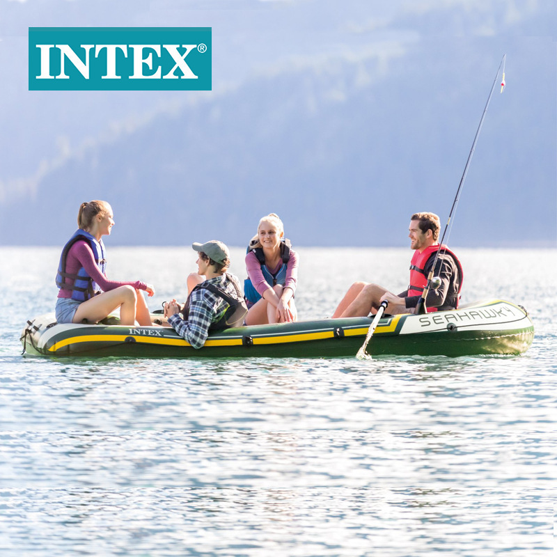 INTEX68351 Sea Eagle Four-person Boat Set Inflatable rubber Boat Double Charge Rafting Boat kayak details Picture