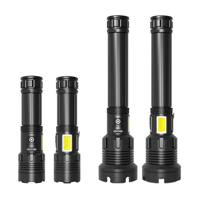 Cross-border P70 High-intensity flashlight, outdoor waterproof, USB charging, telescopic zoom, high-power LED flashlight Item Picture