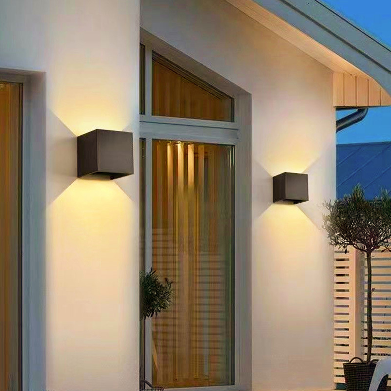 Outdoor plastic wall light waterproof staircase aisle light dimming exterior wall light courtyard aisle wall light Application Scenario