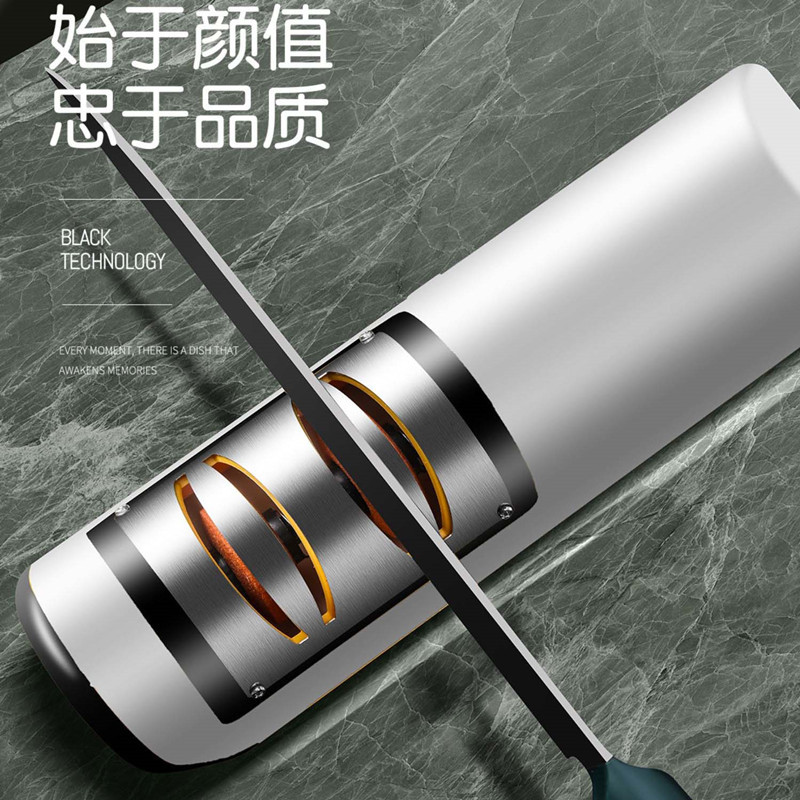 Electric Knife Sharpener Household Whetstone Artefact Kitchen Gadgets Multi-Function Automatic Charging Small Knife Sharpener Application Scenario