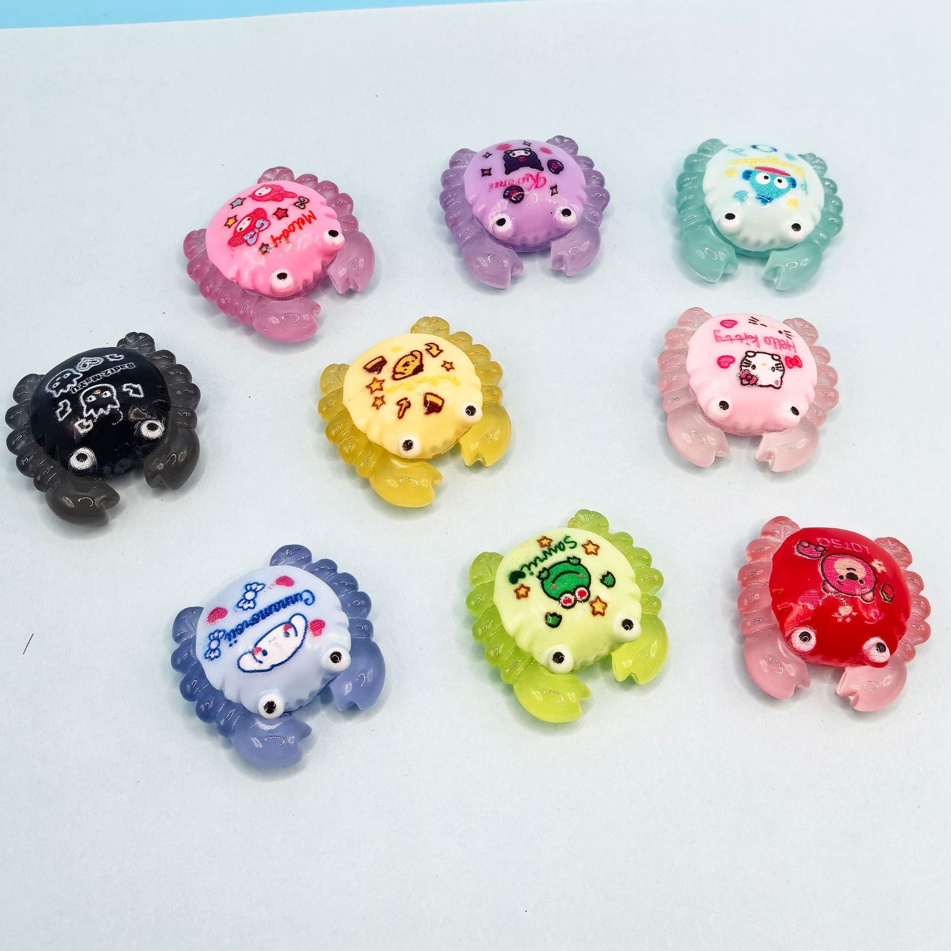 Micro-landscape creative cartoon glow-in-the-dark crab ocean landscape diy decoration blind bag accessories resin decoration glow-in-the dark small turtle small crab Tiktok live explosion full figure