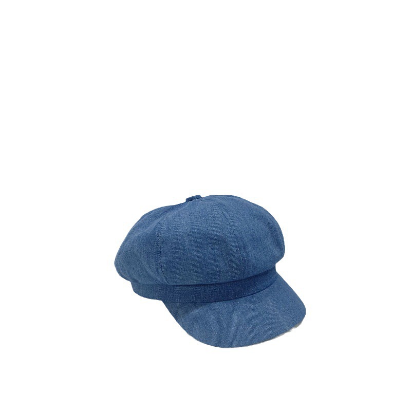 Denim berets, women's retro octagonal hats, sun-protective painter hats, versatile face-enhancing small sun hats, casual baseball caps, trendy Item Picture