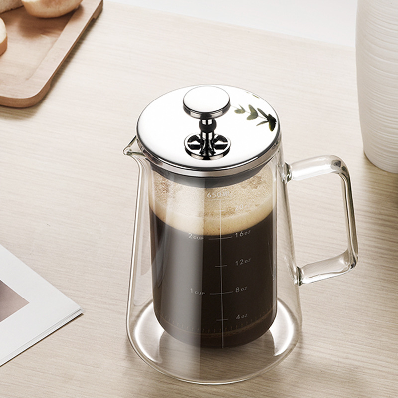 玻璃法压壶耐热双层咖啡壶保温咖啡器具家用过滤分享壶过滤玻璃壶详情图5