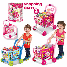 新款儿童手推车过家家玩具仿真超市购物车蔬菜水果男女孩娃娃套装