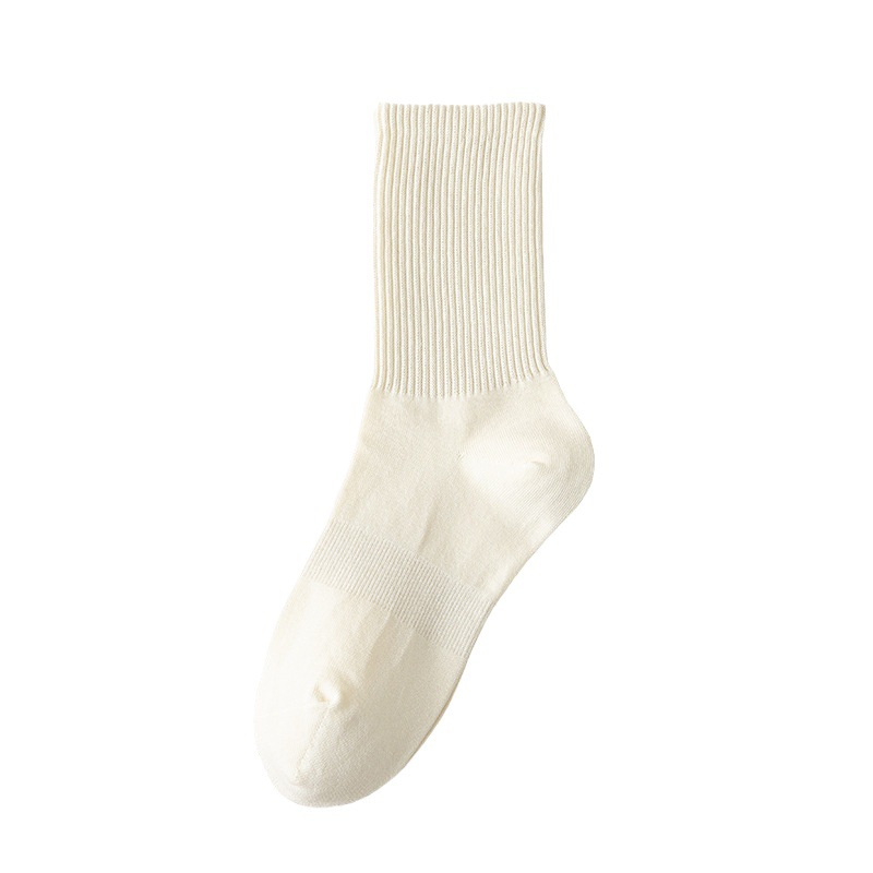 Sock street vending, one-piece consignment for women's autumn and winter high-top rubber-reinforced solid color women's socks, waist-tying sports women's candy-colored mid-top cotton socks, breathable long socks, one-piece consignment Item Picture
