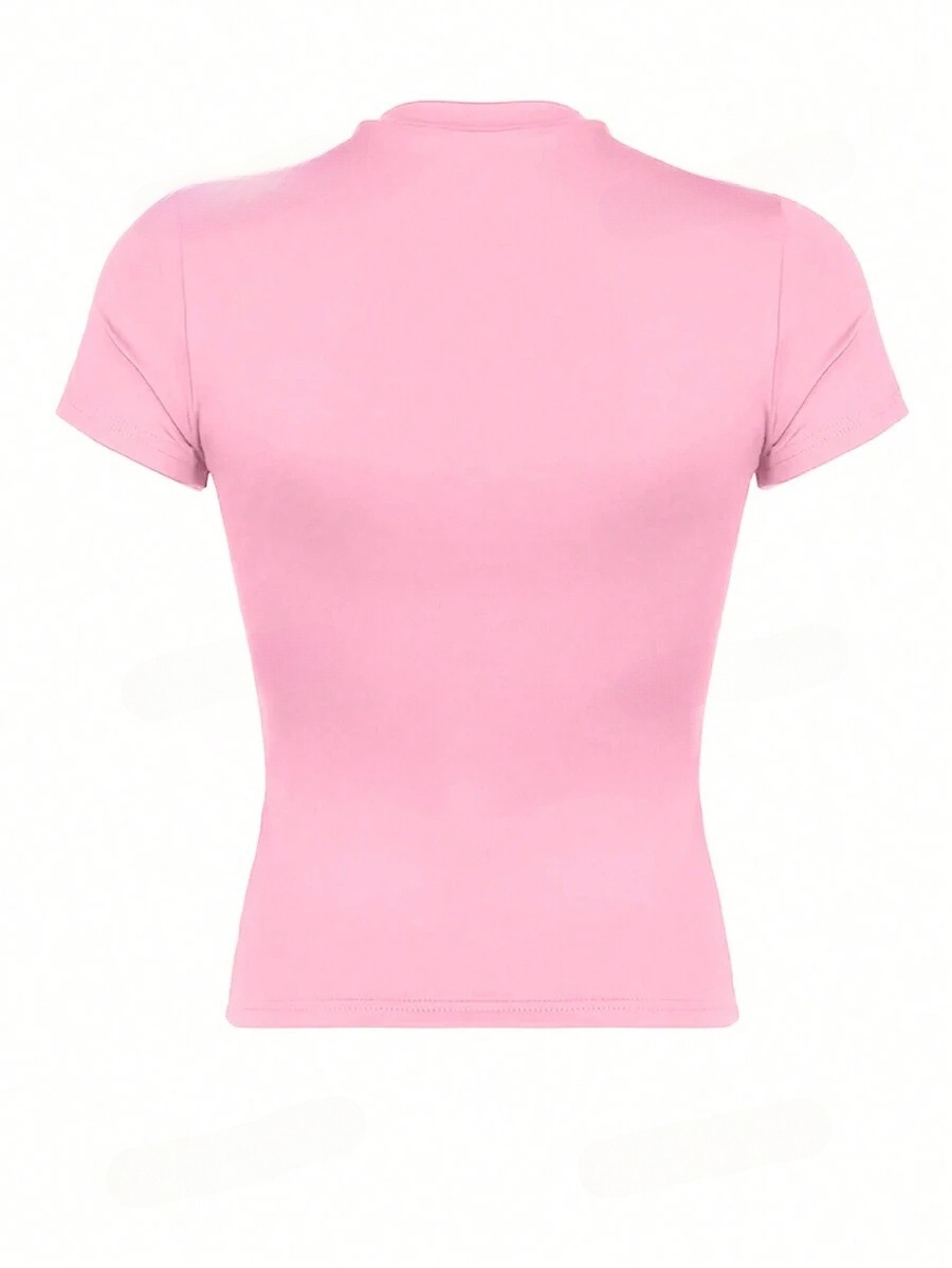 2026 amazon temu hiyin estilo europeo y americano explosión color sólido cuello redondo básico manga corta estilo corto camiseta transfronteriza comercio exterior mujeres pic 29